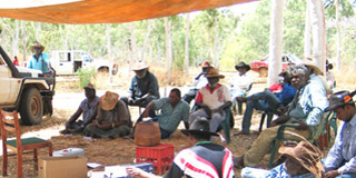 Garawa traditional owners at a land management planning meeting, 2005.